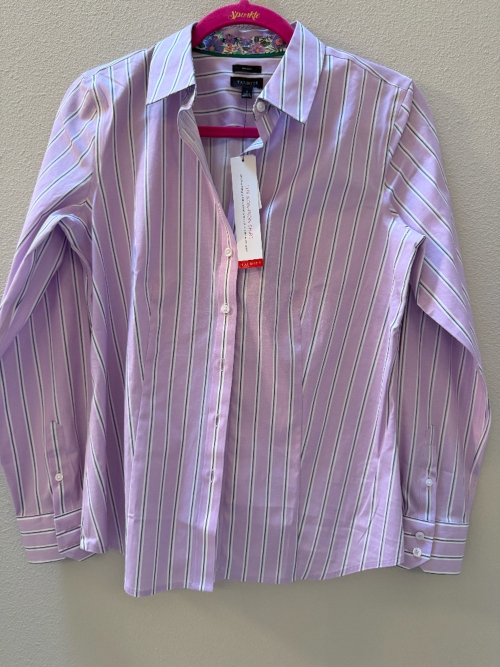 Talbots lilac cotton blouse.  Non iron